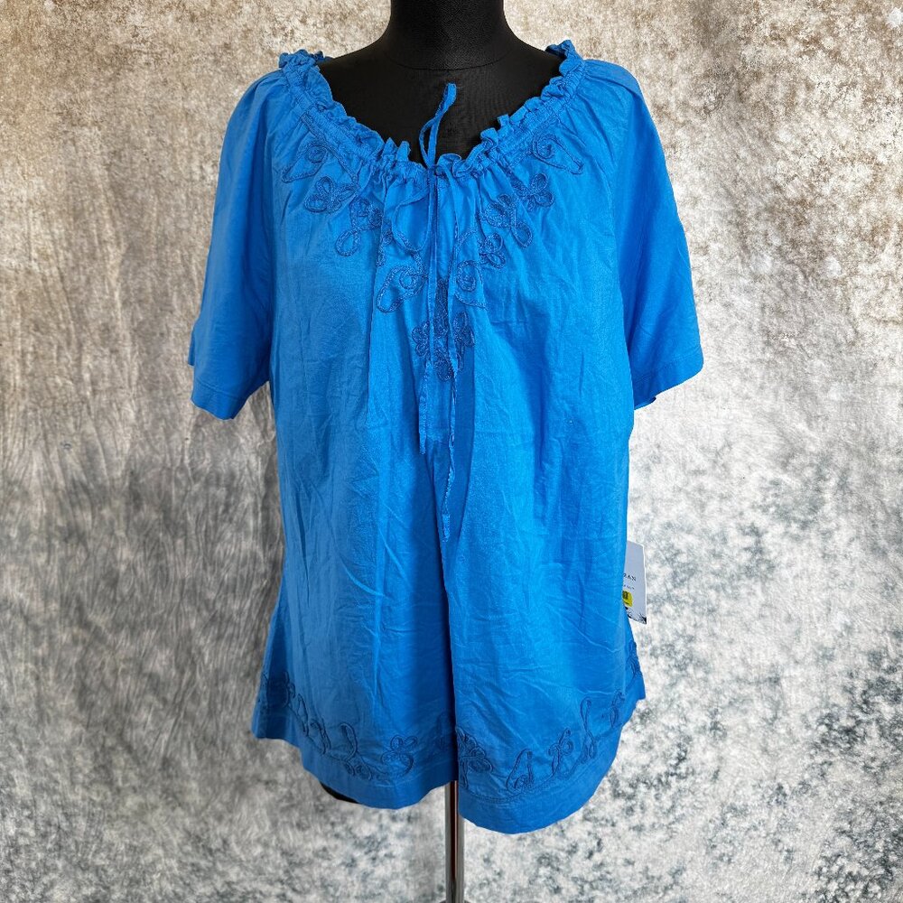 NWT Caribbean Joe Regatta Blue Top - Large